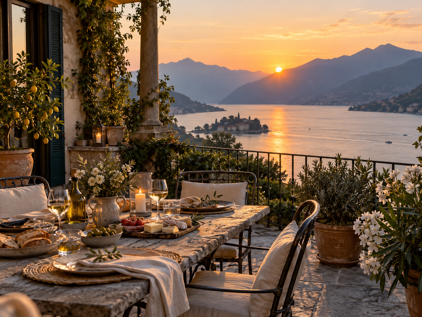 Italian food and lifestyle in a home in Italy
